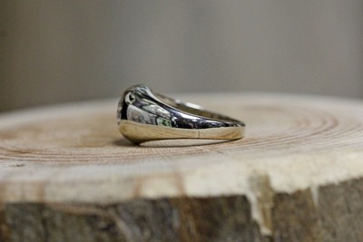 14 Kt White Gold Vintage Bezel Set Diamond Ring Size 6