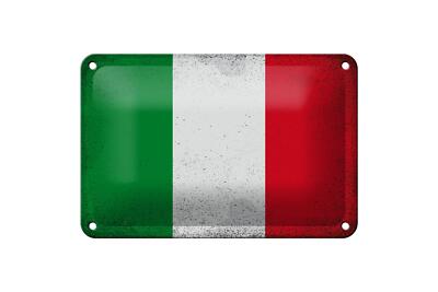 Blechschild Flagge Italien 18x12 cm Flag of Italy Vintage Deko Schild