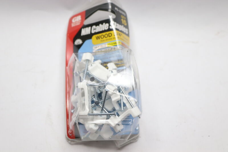 (15-Pk) Gardner Bender Insulated Cable Staple Plastic 3/4" W PS-1575T2