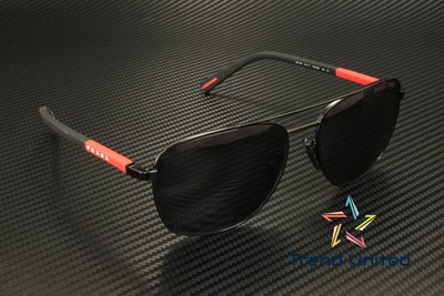 Pre-owned Prada Linea Rossa Ps 54zs 1bo02g Matte Black Grey Polarized 60mm Mens Sunglasses In Gray