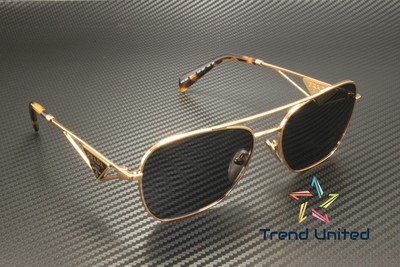 Pre-owned Prada Pr A50s Svf09t Rose Gold Dark Grey 59 Mm Women's Sunglasses In Gray