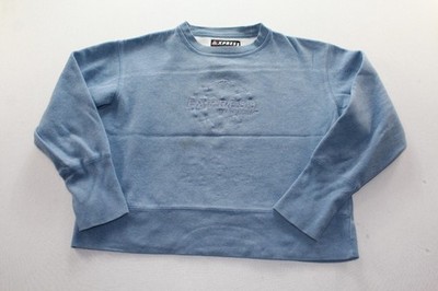 Express Sweatshirt Mens Medium Blue Good Pullover World Brand Globe Logo USA