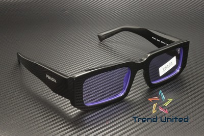 Pre-owned Prada Pr 06ys 02z01o Black Blue Violet 53 Mm Men's Sunglasses In Purple