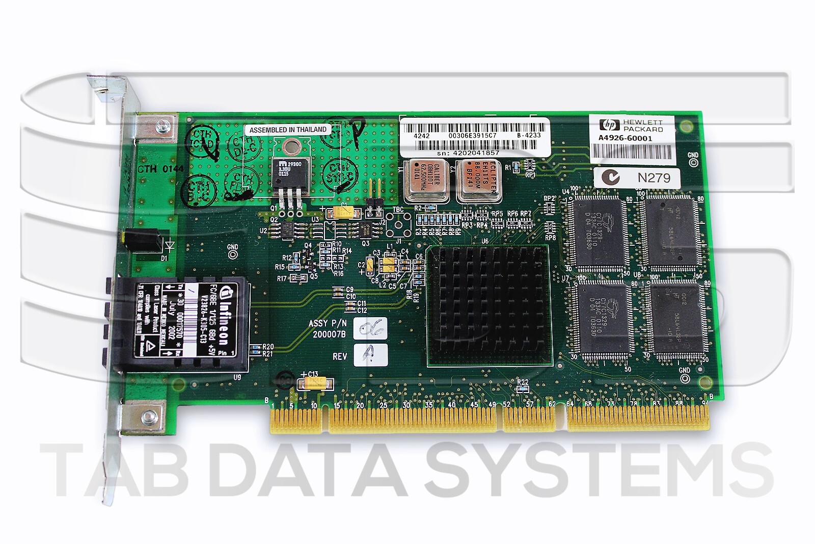 HP PCIE 1000BASE-SX Optical Ethernet Adapter Card for