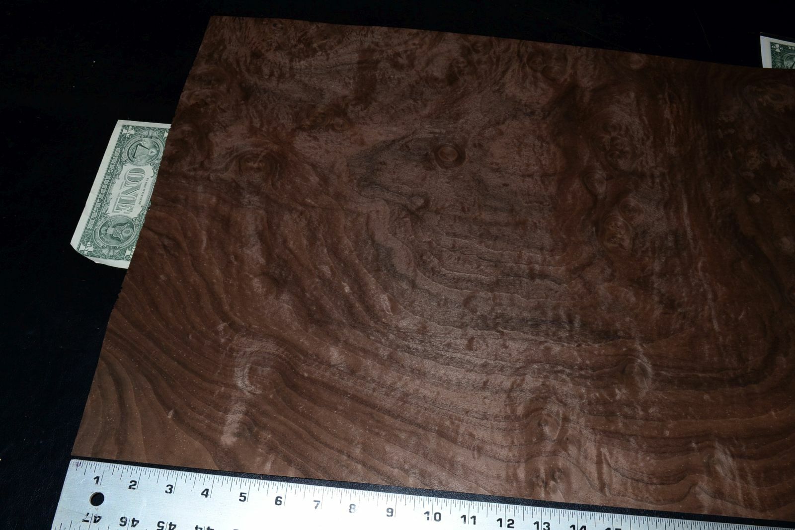 Walnut Burl Raw Wood Veneer Sheet 18 x 35 inches 1/42nd                 8627-7