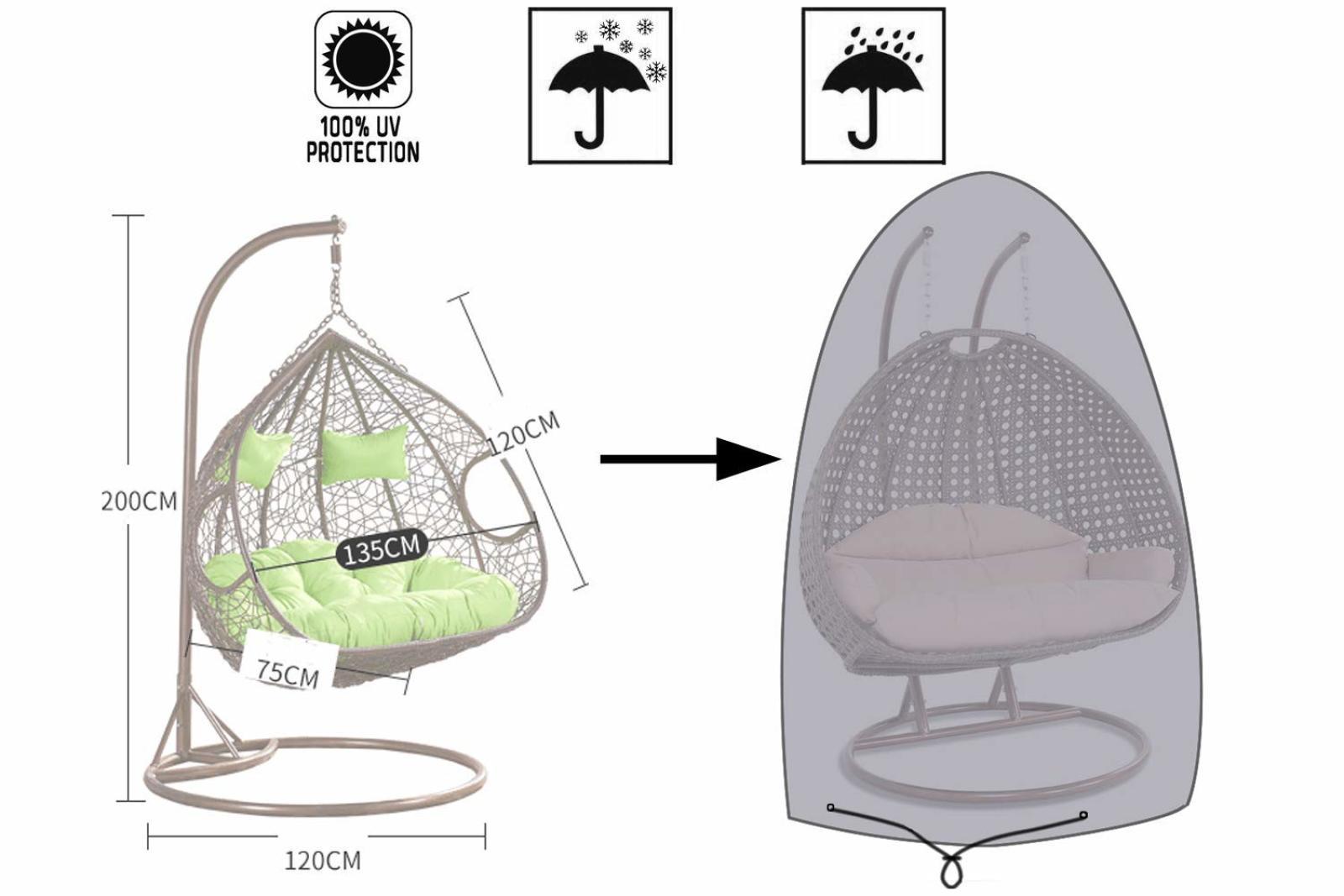 Details Zu Rattan Wicker Cocoon Egg Chair Rain Cover Strong Woven Central Zip Hanging New