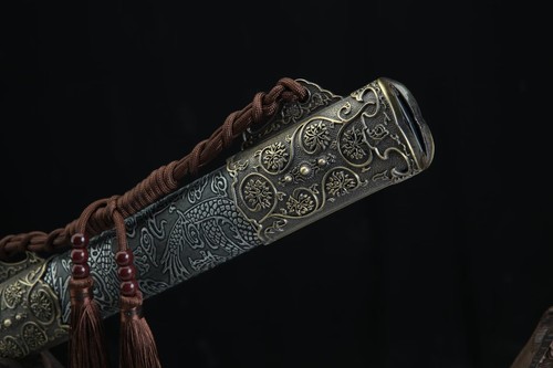 斎藤清「design made in 1954」 44''Tang Dynasty Chinese Jian 1095 Carbon Steel Staight