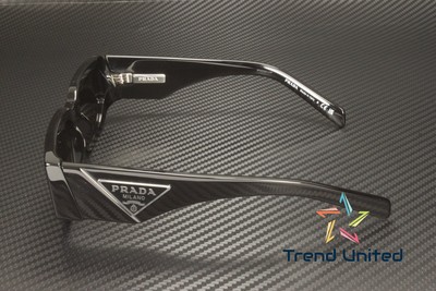 Pre-owned Prada Pr 09zs 1ab5s0 Black Dark Grey 54 Mm Men's Sunglasses In Gray