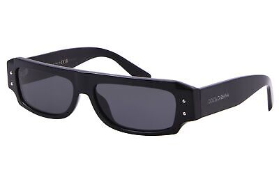 Pre-owned Dolce & Gabbana Dg4458 501/87 Sunglasses Men's Black/dark Grey Lenses 55mm In Gray