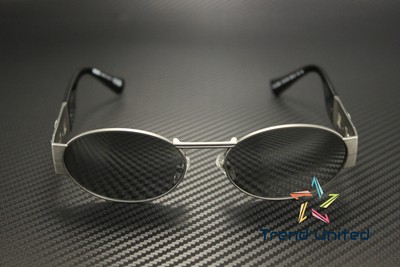 Pre-owned Versace Ve2264 10016g Matte Gunmetal Grey Mirror Silver 56 Mm Unisex Sunglasses