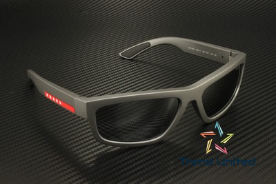 Pre-owned Prada Linea Rossa Ps 05zs 16x7w1 Grey Metal Mirror Silver 59 Mm Men's Sunglasses In Grey Mirror Silver