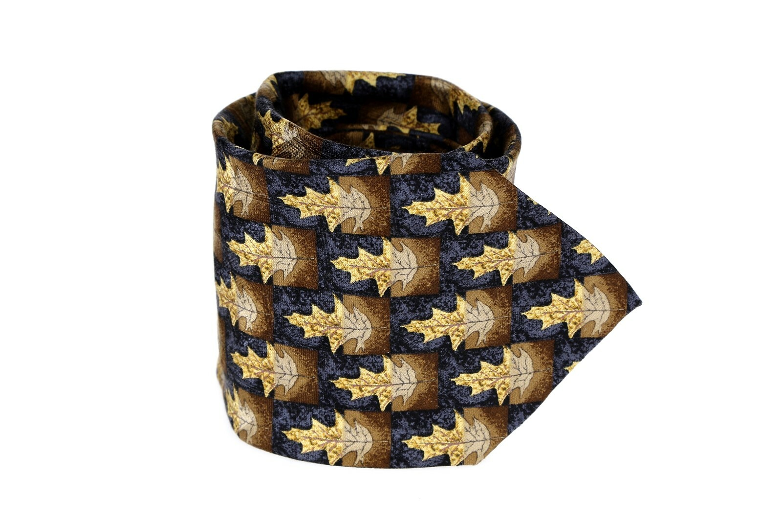 Ermenegildo Zegna Men's Leaves Pattern Silk Tie Black/Multi