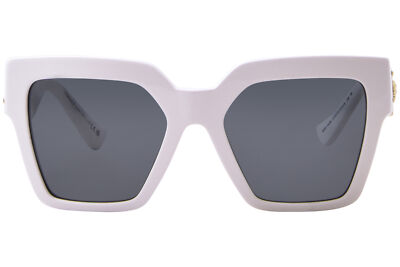 Pre-owned Versace Ve4458 314/87 Sunglasses Women's White/dark Grey Butterfly Shape 54mm In Gray