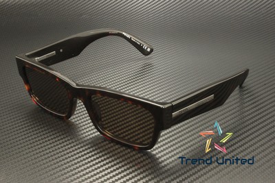 Pre-owned Prada Pr A03s 17n08t Havana Brown 56 Mm Men's Sunglasses