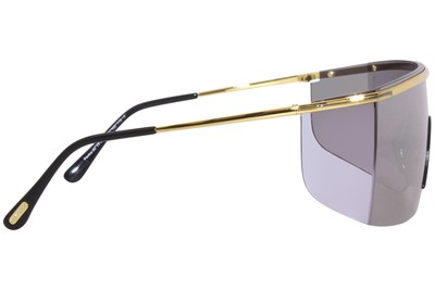 Pre-owned Tom Ford Pavlos-02 Tf980 30c Sunglasses Men's Shiny Deep Gold/grey Mirror 99mm In Gray