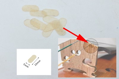 Violin Viola Cello Bridge Pad protect E String Bridge Parchment ion Pads 5pcs