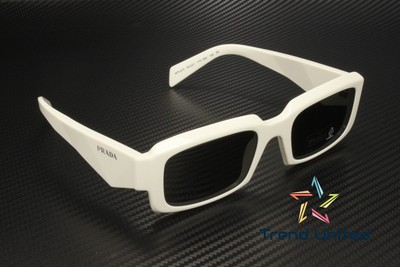 Pre-owned Prada Pr 27zs 17k08z Black Talc Dark Grey 54 Mm Men's Sunglasses In Gray