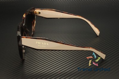 Pre-owned Prada Pr 14wsf 01r0a6 Caramel Tortoise Brown Gradient 53 Mm Women's Sunglasses