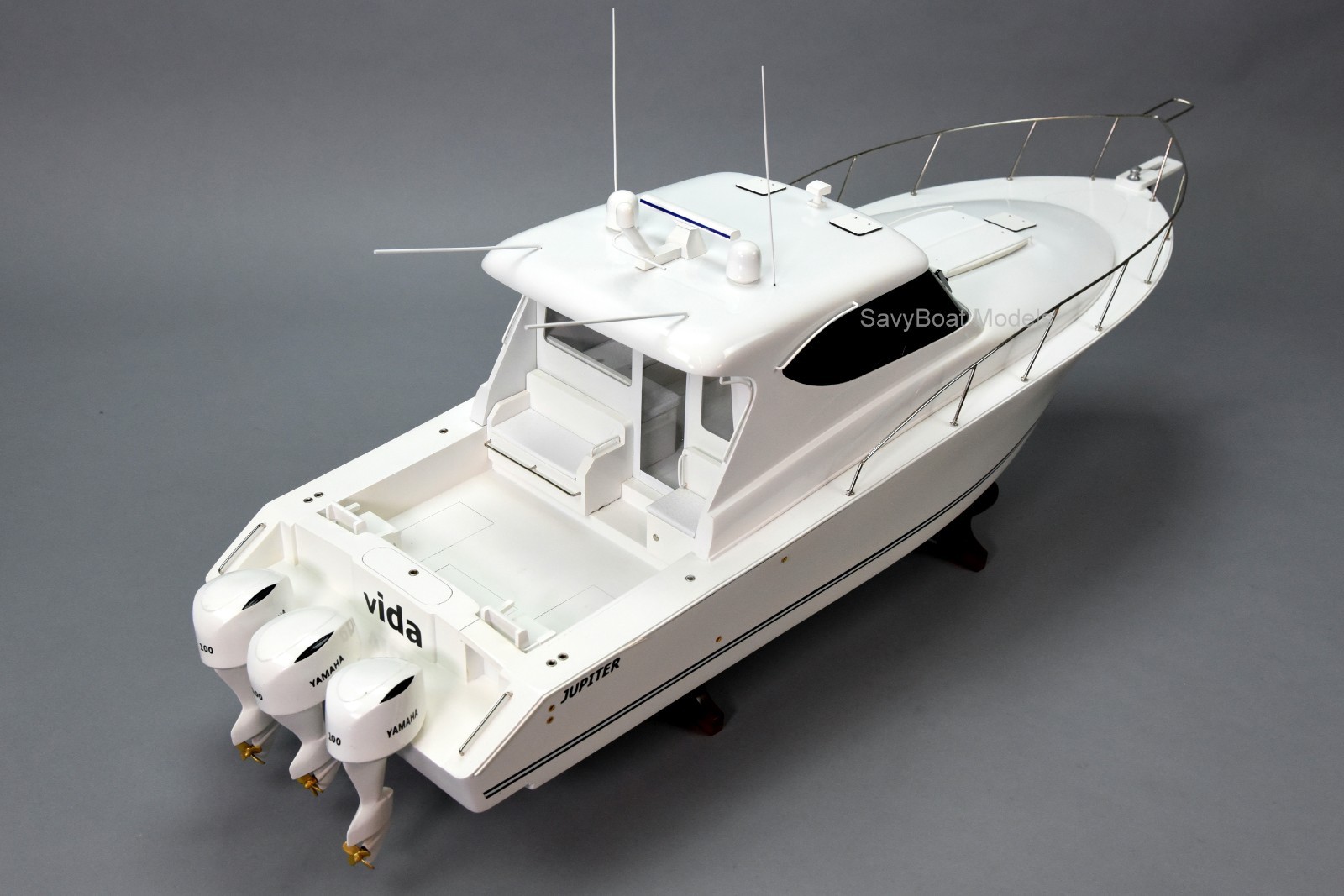 Jupiter 41 Sport Bridge Yacht Handmade Wooden Boat Model 35