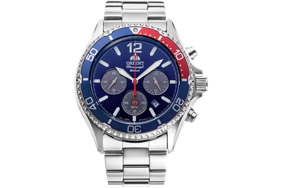 Pre-owned Orient Solar Quartz Chronograph Ra-tx0201l10b Ra-tx0201l