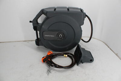 Giraffe Tools Heavy Duty Wall Mounted Retractable Garden Hose Reel 5/8 In