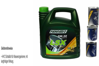 5L Olio Motore FANFARO LSX 5W-30 1xStop Perdite+Dottore Motore+Flush Motore