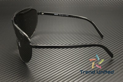 Pre-owned Prada Pr 69zs 1ab5s0 Black Dark Grey 37 Mm Men's Sunglasses In Gray