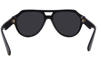 Pre-owned Dolce & Gabbana Dg4466 501/87 Sunglasses Men's Black/dark Grey Square Shape 56mm In Gray