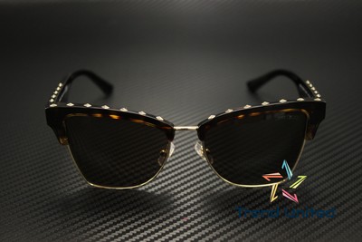 Pre-owned Jimmy Choo Jc5014 500273 Havana Pale Gold Dark Brown 54 Mm Women's Sunglasses