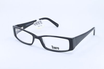 Tempo CTP8000 Black Rectangle Women Full Rim 53-16-135 Eyeglasses Frames