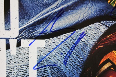 Justice League (4) Gadot, Cavill, Mamoa & Miller Signed 27x40 Poster BAS #A88007