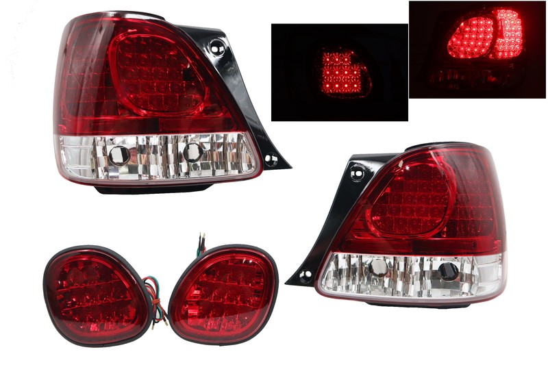 Red /Clear Fit 98-05 Lexus GS300 GS400 GS430 LED Rear Tail+Trunk