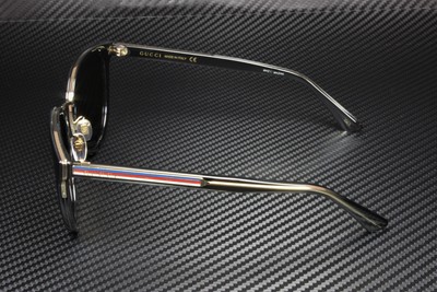 Pre-owned Gucci Gg0850sk 002 Round Oval Panthos Black Shiny Grey 56 Mm Women's Sunglasses In Solid Grey