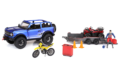 Adventure Force Metal Vehicle Deluxe Playset Bronco Truck ATV Dirt Bike Kids