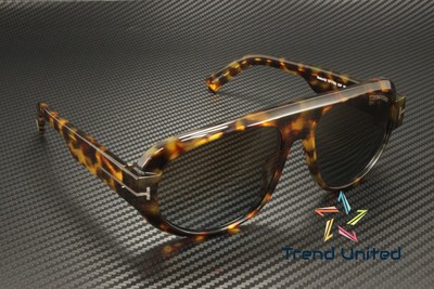 Pre-owned Tom Ford Ft1102 52f Plastic Dark Havana Gradient Brown 59 Mm Men's Sunglasses
