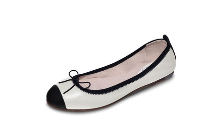 Bloch Women's Rigel Ballet Flat White Black Leather 8