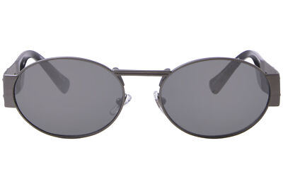 Pre-owned Versace Ve2264 10016g Sunglasses Men's Matte Gunmetal/grey Mirror Silver 56mm In Gray