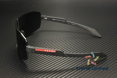 Pre-owned Prada Linea Ps 54ys 1bo05u Matte Black Blue Violet Mirror 74 Mm Men's Sunglasses In Dark Blue Violet Mirror