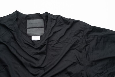 NEW FUMITO GANRYU Solid Black High-Quality Basic Pleated T-Shirt 1 Fits M