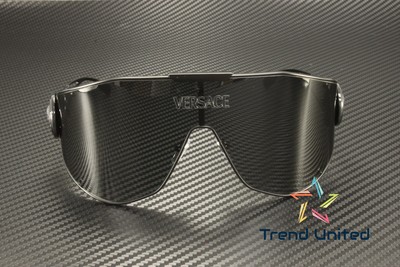 Pre-owned Versace Ve2268 143387 Matte Black Dark Grey 42 Mm Men's Sunglasses In Gray