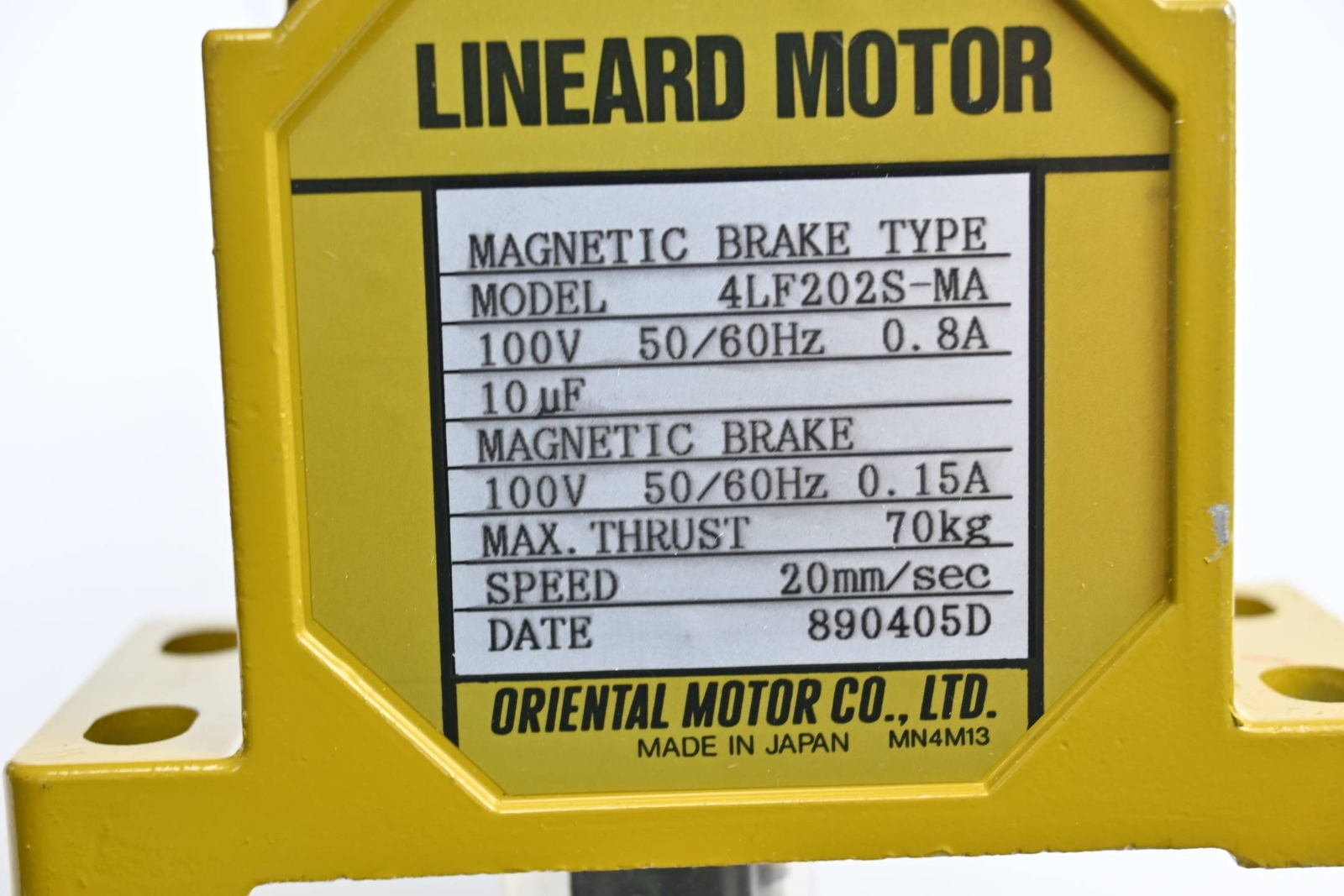 Oriental Motor Co. LTD. Lineard Motor 4LF202S-MA 