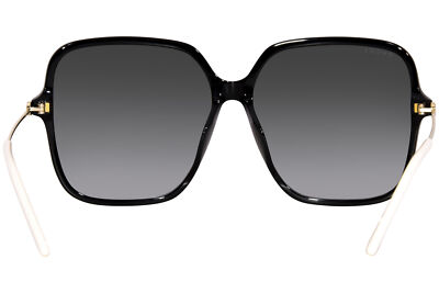 Pre-owned Gucci Gg1267s 001 Sunglasses Women's Black/gold/grey Gradient Square Shape 60mm In Gray