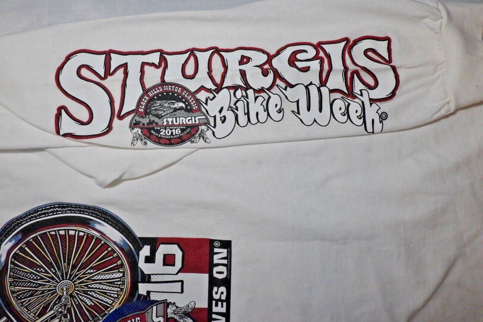 Hot Leathers Official Sturgis 2016 Bike Week Long Sleeve T-Shirt, Men's 3XL, NWT