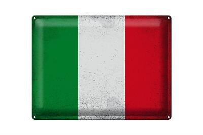 Blechschild Flagge Italien 40x30 cm Flag of Italy Vintage Deko Schild tin sign