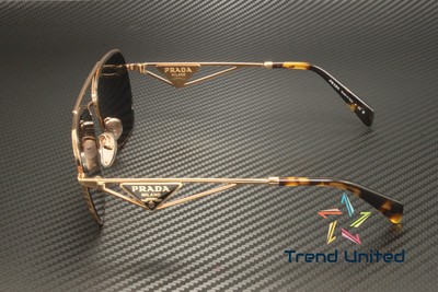 Pre-owned Prada Pr A50s Svf09t Rose Gold Dark Grey 59 Mm Women's Sunglasses In Gray