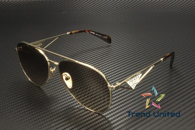 Pre-owned Prada Pr 73zs Zvn3d0 Pale Gold Brown Gradient Light Grey 61mm Women's Sunglasses In Light Brown Gradient Light Grey