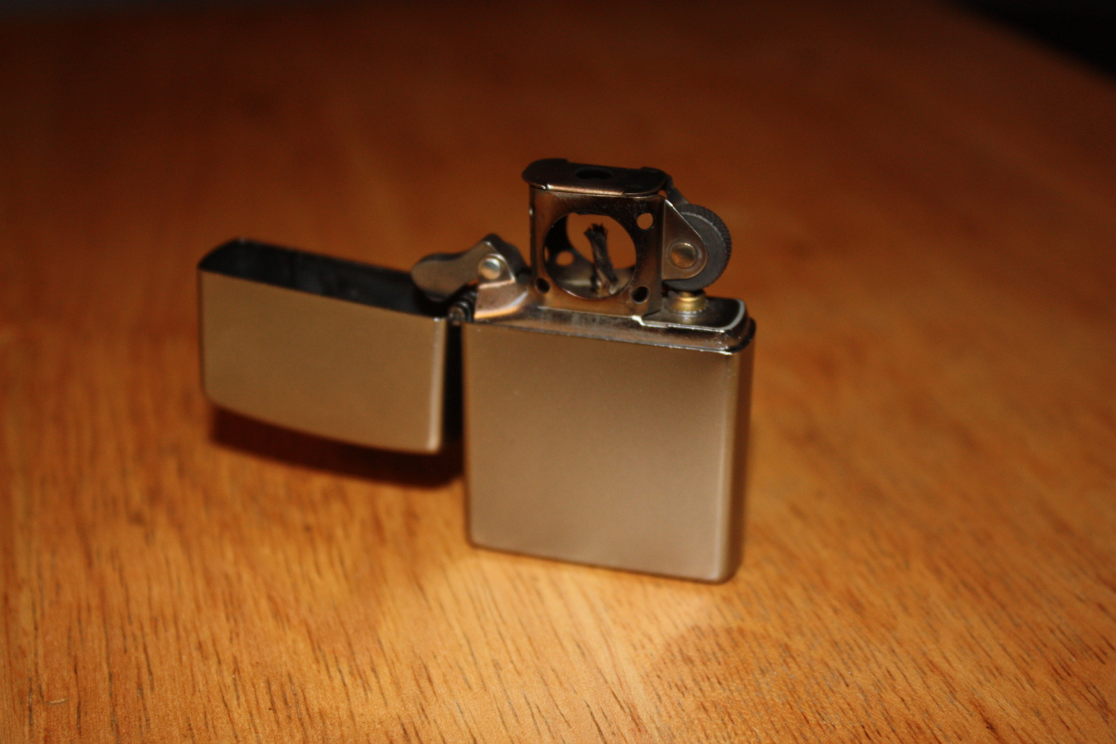 Zippo Windproof Satin Chrome Lighter With Pipe Insert, 205 Pipe, New In