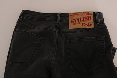 Pre-owned Dolce & Gabbana D&g Pants Slim Fit Black Cotton Jeans W 25 Rrp $450