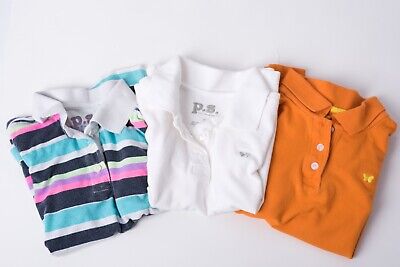 Lot Of 3 Aeropostale Girls Kids Shirts Tops Size 6 Orange White Stripes Clothing