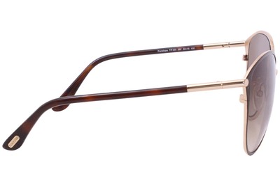 Pre-owned Tom Ford Penelope Tf320 28f Sunglasses Women's Rose Gold-havana/brown Gradient